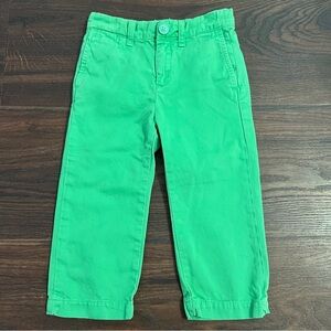Crewcuts Green Chino Pants Boys Kids Size 2 Straight Adjustable Waist